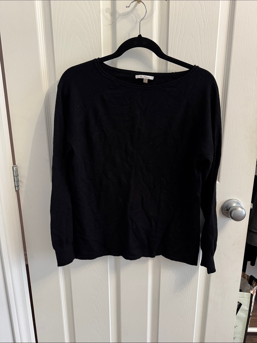 Milano Black Crewneck Pullover Sweater